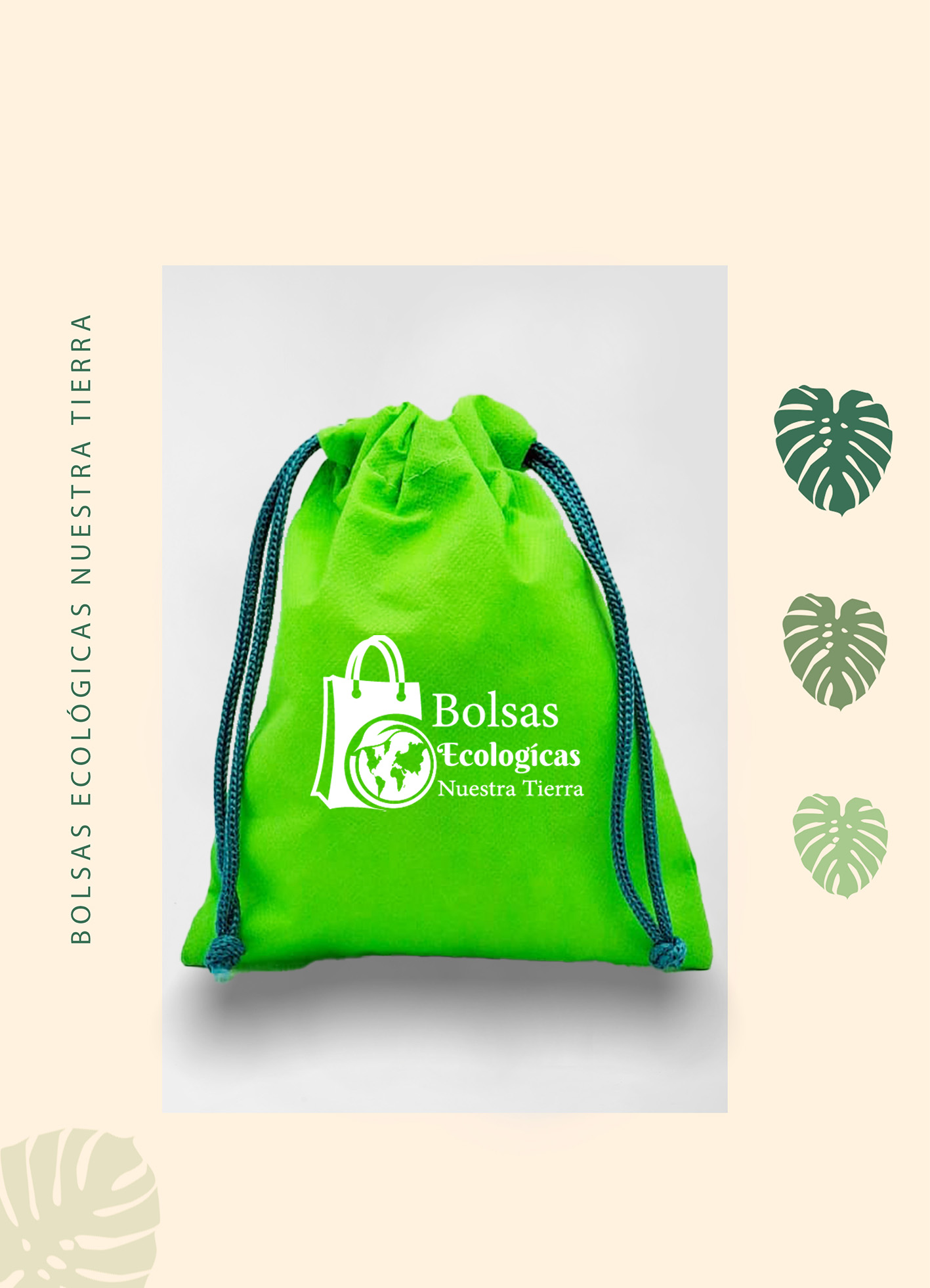 Bolsa ecológica con doble cordón superior reutilizable